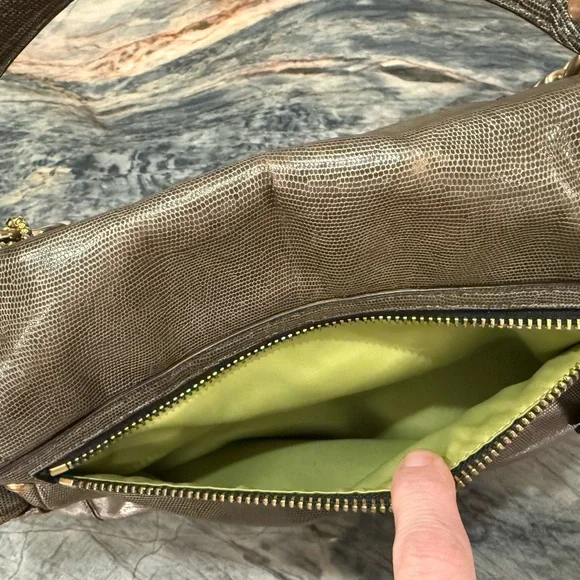 Coach Sydney Special Edition Turnlock Satchel Shoulder Bag Embossed Lizard